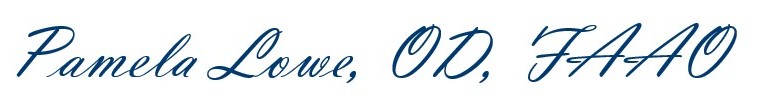 Custom signature of Pamela Lowe, OD in fancy script